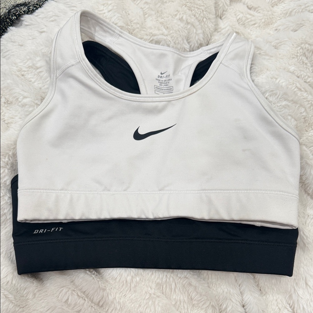 Nike Women's Dri-FIT Sports Bra Set - Black and White - Picture 2 of 3